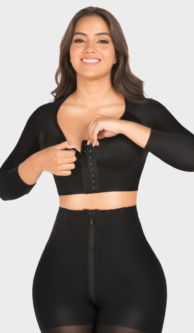 B00204 - Brasier posquirúrgico con mangas color negro (8260265738549)