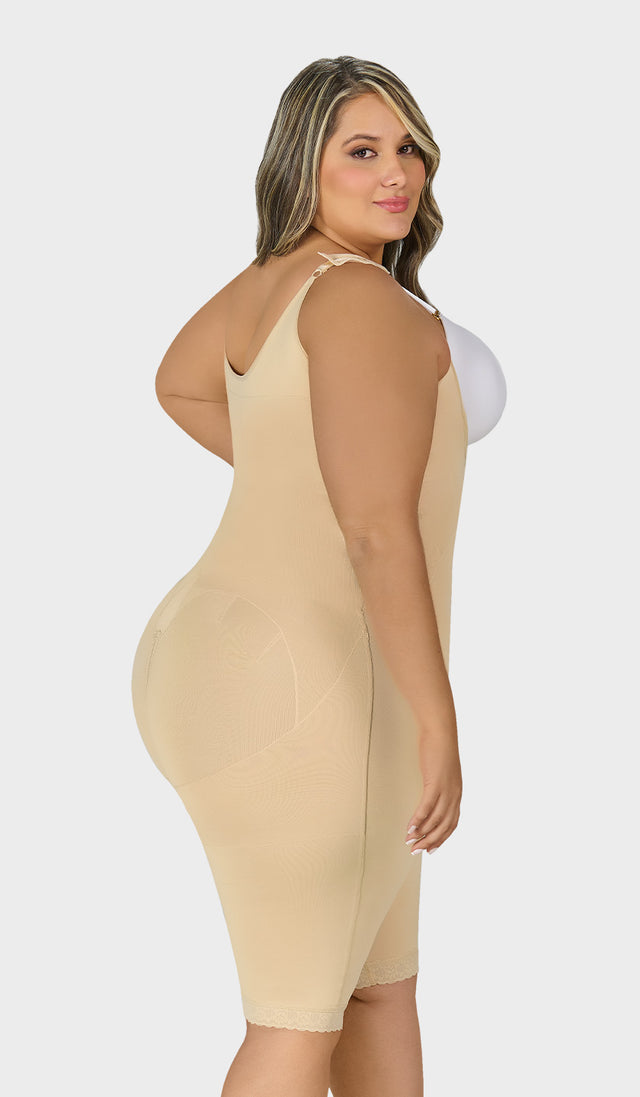 F-0478- Faja larga con refuerzo abdominal de baja compresión